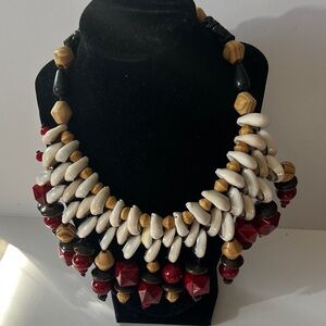 Elegant Multicolor cowrie shell Beaded Necklace, approximately 16.5 inches